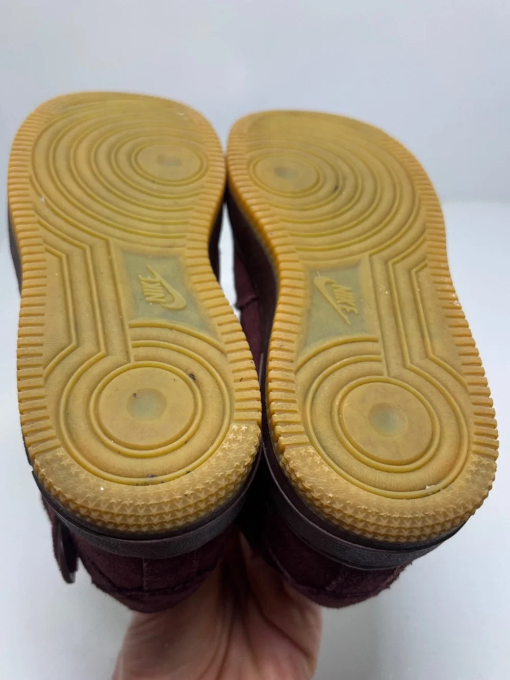 Nike Air Force 1 Mid LV8 Burgundy Suede Gum Sole Kids Size 3Y